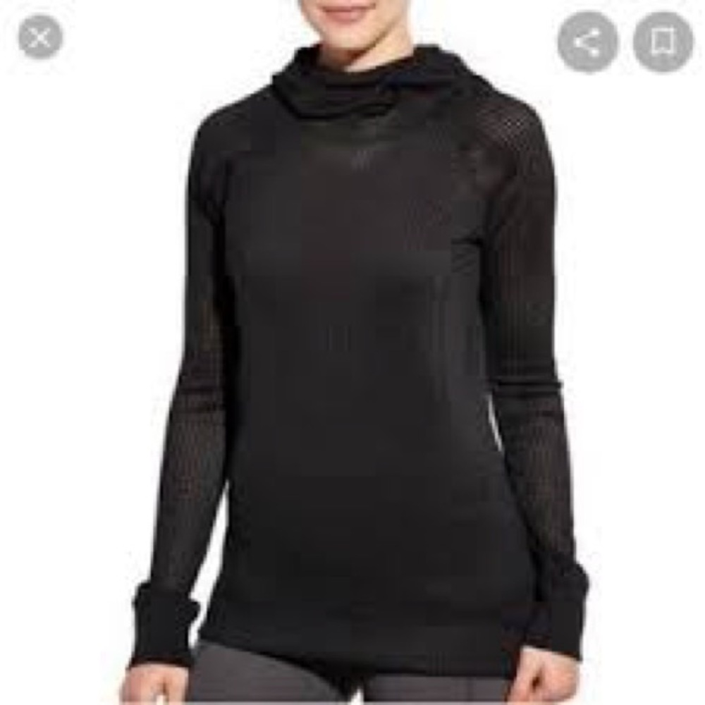 NWOT CALIA by Carrie Underwood Black Fleuria Mesh Hooded Sweatshirt